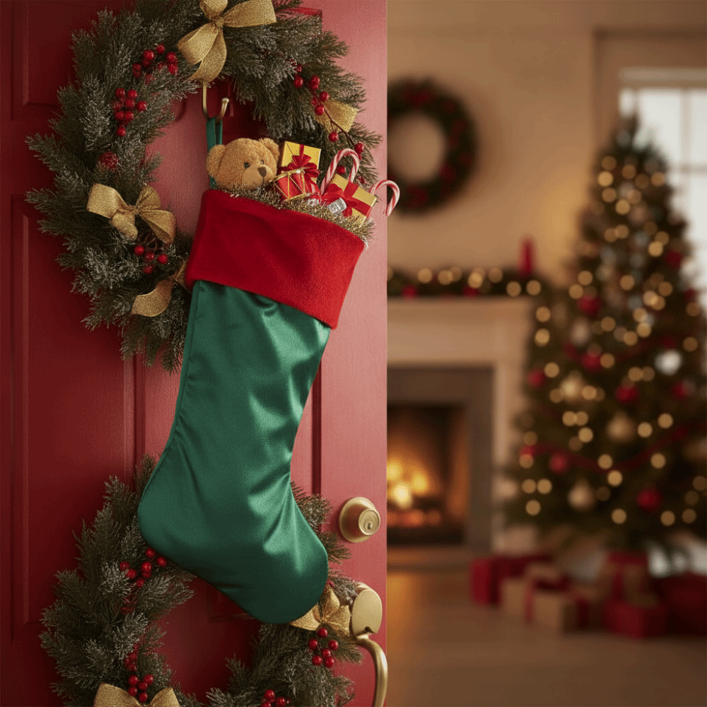 Kırmızı Yeşil Kadife Noel Çora - Christmas Stocking Hanging incelemesi ve fiyatı