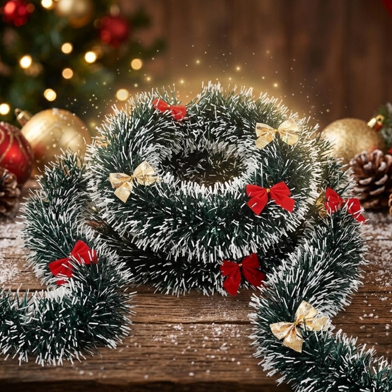 20/2m Noel Simli Çelenk Fiyonk - Tinsel Garland Decoration incelemesi ve fiyatı